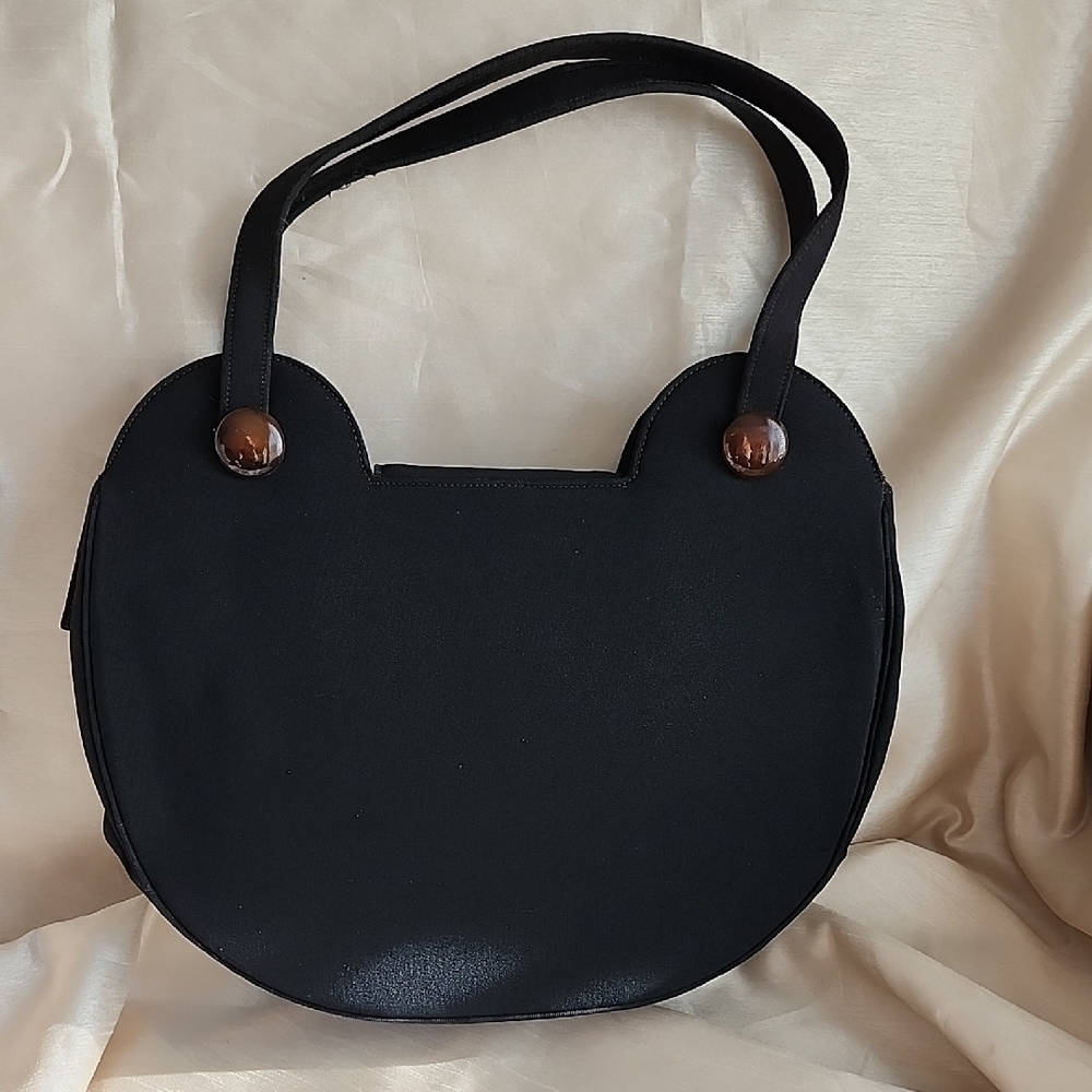 Vintage (Excellent Condition) David Lewis Kidney Shaped Black Fabric Bag, $45 - Picture 5 of 15
